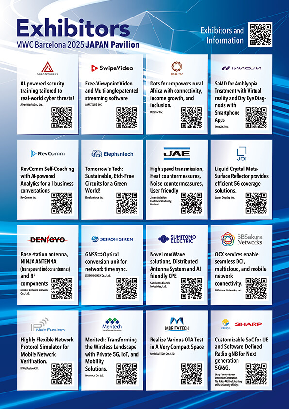 MWC25 Japan Pavilion Guide Exhibitors